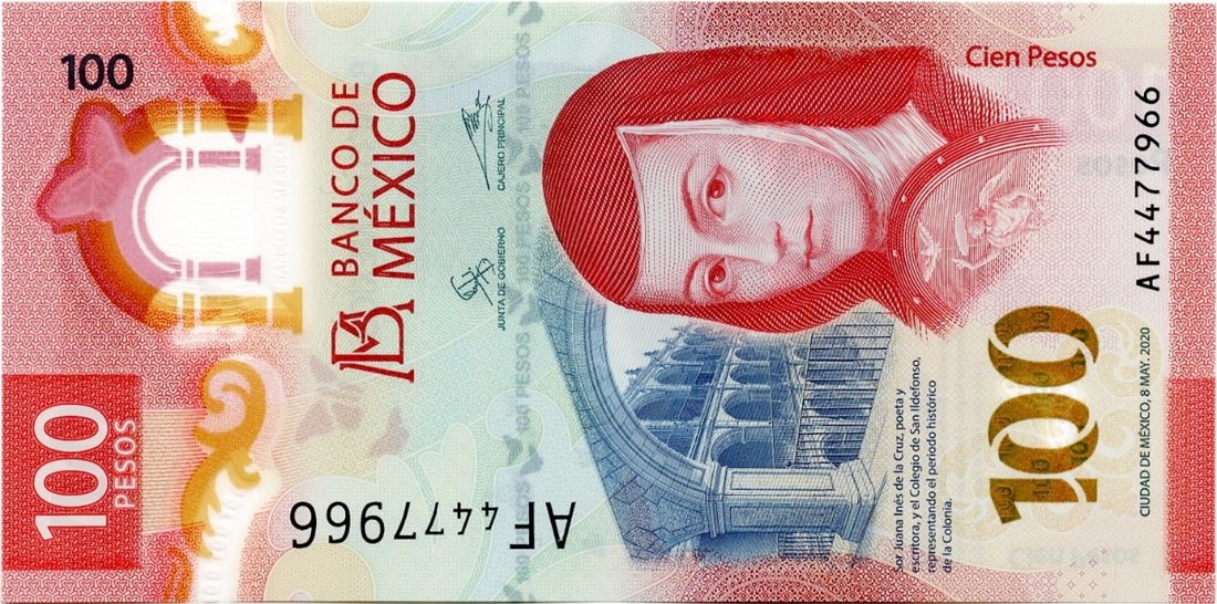 100 Mexican peso banknote (MXN), Mexico, Family G, front side