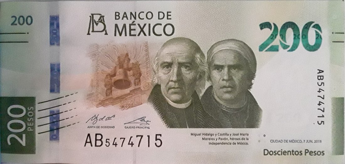 200 Mexican peso banknote (MXN), Mexico, Family G, front side
