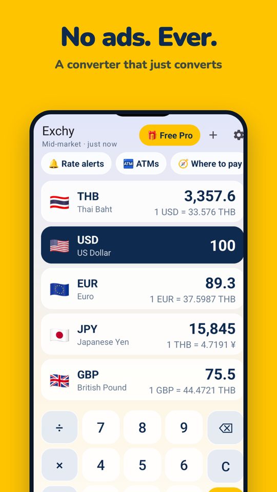 Exchy app screen