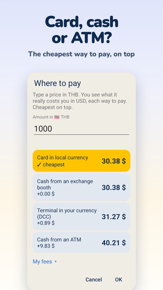 Exchy app screen