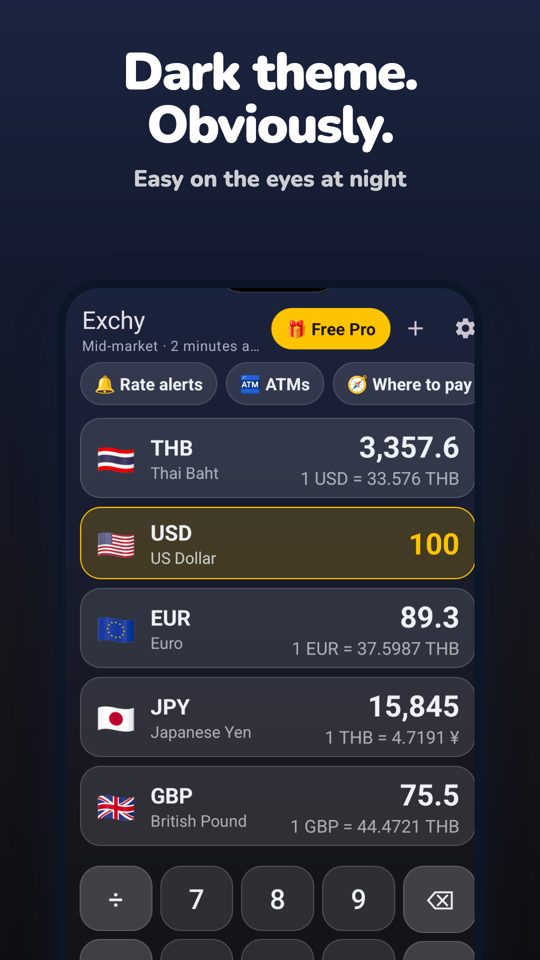 Exchy app screen